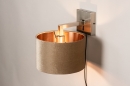 Foto 31108-12: Moderne wandlamp in staal voorzien van een taupekleurige, stoffen kap, geschikt voor led verlichting.