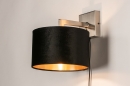 Foto 31109-11: Moderne wandlamp in staal voorzien van een zwarte, stoffen kap.