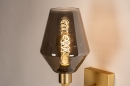 Foto 31111-10 detailfoto: Messing wandlamp in hotel chique stijl met kelk van rookglas