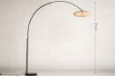 Foto 31135-1 maatindicatie: Japandi vloerlamp booglamp met rotan lampenkap