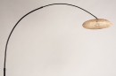 Foto 31135-6: Japandi Stehleuchte, Bogenlampe mit Rattanschirm