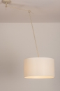 Foto 31139-4: Verstelbare XL hanglamp met Knikarm met witte stoffen kap