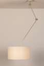 Foto 31139-5: Verstelbare XL hanglamp met Knikarm met witte stoffen kap