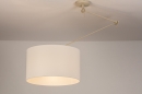 Foto 31139-6: Verstelbare XL hanglamp met Knikarm met witte stoffen kap