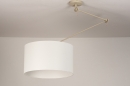 Foto 31139-7: Verstelbare XL hanglamp met Knikarm met witte stoffen kap