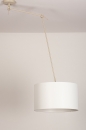 Foto 31139-8: Verstelbare XL hanglamp met Knikarm met witte stoffen kap
