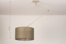 Foto 31140-1: Verstelbare XL hanglamp met Knikarm met taupe kleurige kap