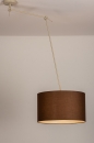 Foto 31141-4: Verstelbare XL hanglamp met knikarm en bruine stoffen kap