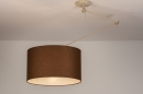 Foto 31141-6: Verstelbare XL hanglamp met knikarm en bruine stoffen kap