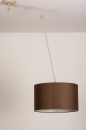 Foto 31141-8: Verstelbare XL hanglamp met knikarm en bruine stoffen kap