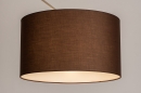 Foto 31141-9: Verstelbare XL hanglamp met knikarm en bruine stoffen kap