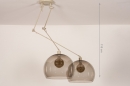 Foto 31144-1: Verstelbare XL hanglamp met twee knikarmen en grote retro bollen