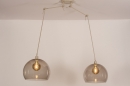 Foto 31144-2: Verstelbare XL hanglamp met twee knikarmen en grote retro bollen