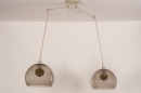 Foto 31144-5: Verstelbare XL hanglamp met twee knikarmen en grote retro bollen