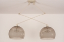 Foto 31144-6: Verstelbare XL hanglamp met twee knikarmen en grote retro bollen