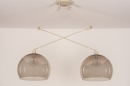 Foto 31144-6: Verstelbare XL hanglamp met twee knikarmen en grote retro bollen
