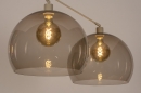 Foto 31144-7: Verstelbare XL hanglamp met twee knikarmen en grote retro bollen