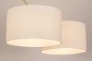 Foto 31145-8 niet_in_feed: Verstelbare XL hanglamp met twee knikarmen en witte stoffen kappen