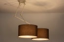 Foto 31147-2 niet_in_feed: Verstelbare XL hanglamp met twee knikarmen en bruine kappen