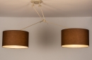 Foto 31147-5 onderaanzicht: Verstelbare XL hanglamp met twee knikarmen en bruine kappen