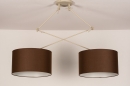 Foto 31147-7 niet_in_feed: Verstelbare XL hanglamp met twee knikarmen en bruine kappen