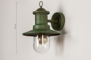 Foto 31151-1: Nostalgische Wandlampe / Außenlampe / Fischerlampe in grüner Farbe, ausgestattet mit einem LED-Leuchtmittel und einem Dämmerungssensor