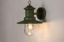Foto 31151-3: Nostalgische Wandlampe / Außenlampe / Fischerlampe in grüner Farbe, ausgestattet mit einer LED-Lampe und Dämmerungsschalter.