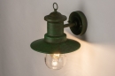 Foto 31151-4: Nostalgische Wandlampe / Außenlampe / Fischerlampe in grüner Farbe, ausgestattet mit einem LED-Leuchtmittel und einem Dämmerungssensor
