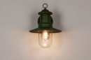 Foto 31151-5: Nostalgische Wandlampe / Außenlampe / Fischerlampe in grüner Farbe, ausgestattet mit einem LED-Leuchtmittel und einem Dämmerungssensor