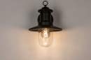 Foto 31152-5: Nostalgische Wandlampe / Außenlampe / Fischerlampe in schwarzer Farbe, ausgestattet mit einem LED-Leuchtmittel und einem Dämmerungssensor