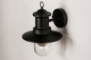 Foto 31152-6: Nostalgische Wandlampe / Außenlampe / Fischerlampe in schwarzer Farbe, ausgestattet mit einem LED-Leuchtmittel und einem Dämmerungssensor