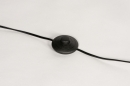 Foto 31155-12: Große schwarze Bogenleuchte mit großem Lampenschirm in Messingoptik