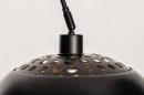 Foto 31180-6: Mat zwarte XL hanglamp met knikarmen en zwarte retro bollen 