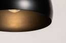 Foto 31180-7: Mat zwarte XL hanglamp met knikarmen en zwarte retro bollen 