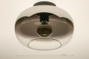 Foto 31186-1: Plafondlamp van rookglas met verloop van smoke naar helder glas 