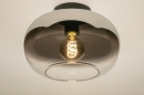 Foto 31186-2: Plafondlamp van rookglas met verloop van smoke naar helder glas 
