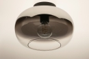 Foto 31186-3: Plafondlamp van rookglas met verloop van smoke naar helder glas 