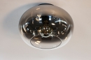 Foto 31186-4: Plafondlamp van rookglas met verloop van smoke naar helder glas 