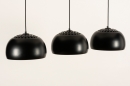 Foto 31199-6 onderaanzicht: Zwarte hanglamp met drie zwarte bollen 