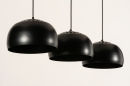 Foto 31199-8 anders: Zwarte hanglamp met drie zwarte bollen 