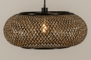 Foto 31209-2: Grote hanglamp van bamboe met zwarte details