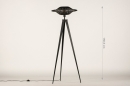 Vloerlamp 31215: modern, metaal, riet, zwart #1