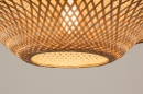 Foto 31217-7 detailfoto: Ronde rotan hanglamp met lang zwart snoer