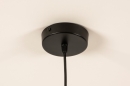 Foto 31220-10 detailfoto: Grote ronde rotan hanglamp met lang zwart snoer