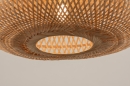 Foto 31220-7 detailfoto: Grote ronde rotan hanglamp met lang zwart snoer