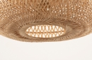 Foto 31220-8 detailfoto: Grote ronde rotan hanglamp met lang zwart snoer