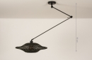 Hanglamp 31225: modern, metaal, riet, zwart #1