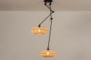 Hanglamp 31232: modern, metaal, riet, zwart #4