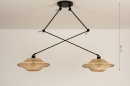 Hanglamp 31233: modern, metaal, riet, zwart #1