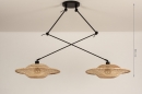 Hanglamp 31234: modern, metaal, riet, zwart #1